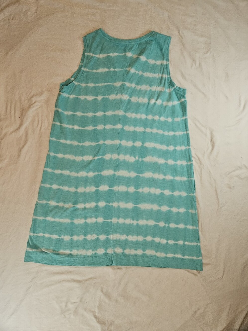 Sonoma Womens Turquoise & White Stripe Tie Dye Sleeveless Tank Dress Size XL - Picture 11 of 13